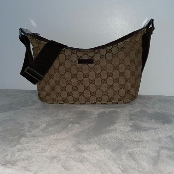 Authentic GUCCI GG Logo Crossbody Brown - Picture 4 of 15